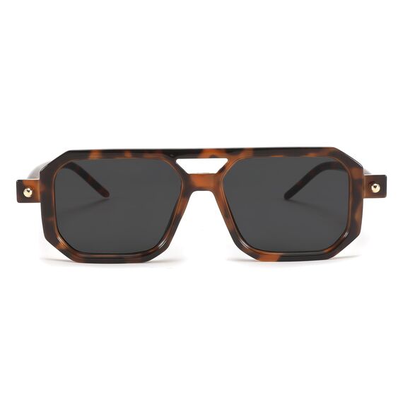 FEISEDY Retro 70er Jahre Sonnenbrille Damen Herren Vintage Flache Quadratische Brille mit UV400-Schutz B2622