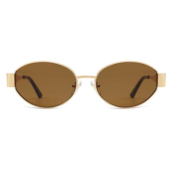 SOJOS Retro Sonnenbrille Damen Herren Oval Metal Groß Trendy Classic UV400 Schutz Sonnenbrillen SJ1217