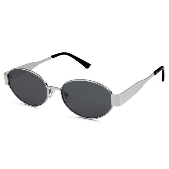 SOJOS Retro Sonnenbrille Damen Herren Oval Metal Groß Trendy Classic UV400 Schutz Sonnenbrillen SJ1217