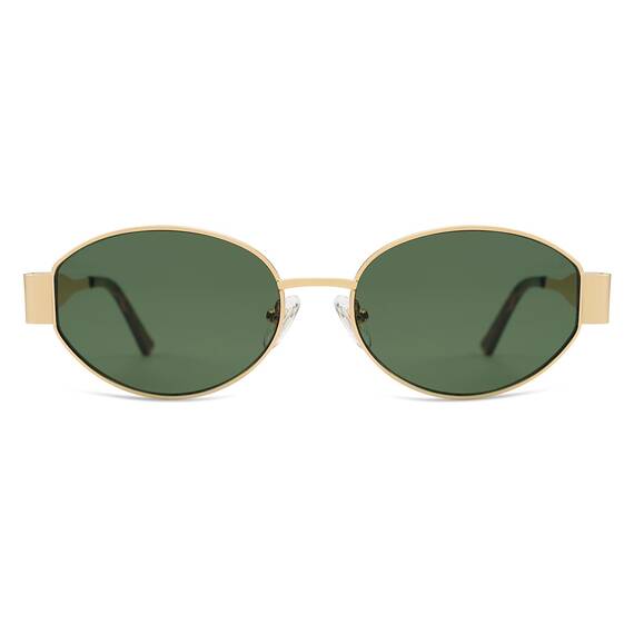 SOJOS Retro Sonnenbrille Damen Herren Oval Metal Groß Trendy Classic UV400 Schutz Sonnenbrillen SJ1217