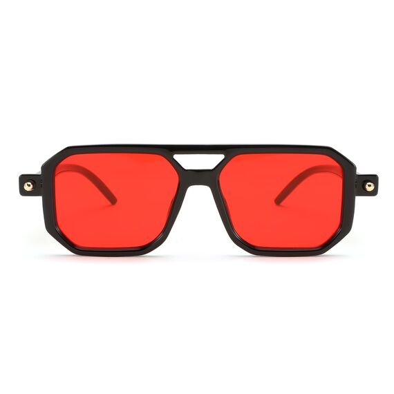 FEISEDY Retro 70er Jahre Sonnebrille Damen Herren Vintage Flache Quadratische Brille mit UV400-Schutz B2622