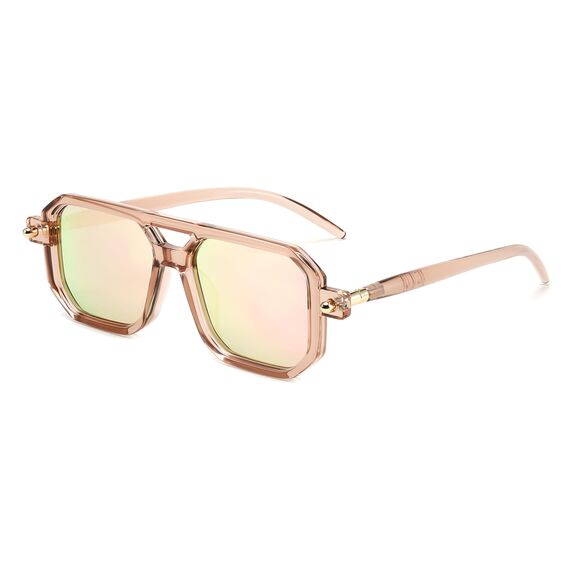 FEISEDY Retro 70er Jahre Sonnebrille Damen Herren Vintage Flache Quadratische Brille mit UV400-Schutz B2622