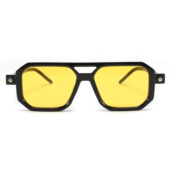 FEISEDY Retro 70er Jahre Sonnenbrille Damen Herren Vintage Flache Quadratische Brille mit UV400-Schutz B2622