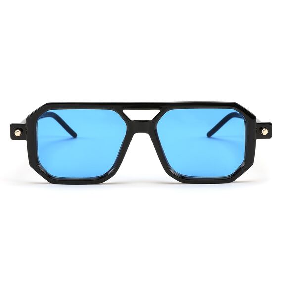 FEISEDY Retro 70er Jahre Sonnenbrille Damen Herren Vintage Flache Quadratische Brille mit UV400-Schutz B2622