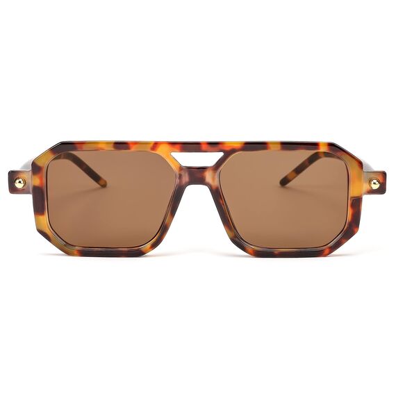 FEISEDY Retro 70er Jahre Sonnenbrille Damen Herren Vintage Flache Quadratische Brille mit UV400-Schutz B2622