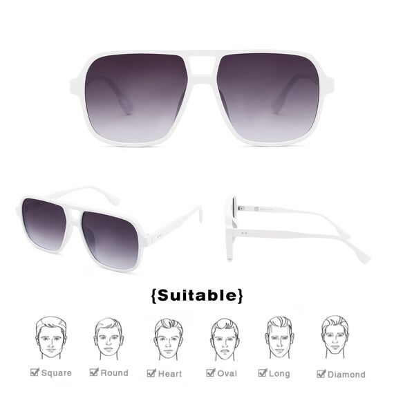 COASION Retro Sonnenbrille für Damen Herren - XL Übergroß 70er Jahre Sonnenbrille UV400 Schutz Trendy Double Brücke Rahmen Brille