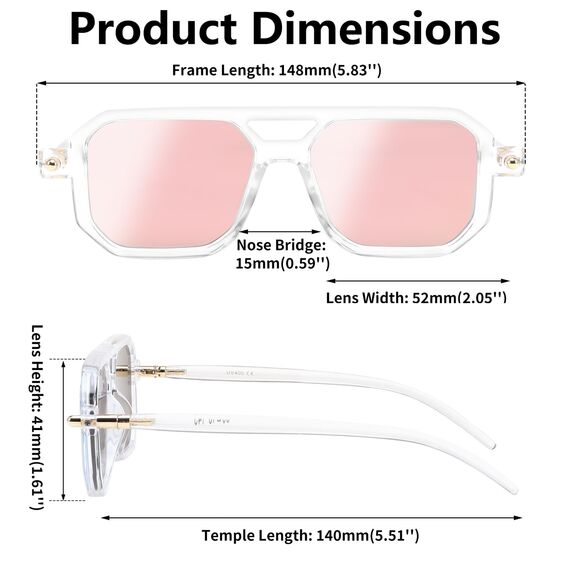 FEISEDY Retro 70er Jahre Sonnebrille Damen Herren Vintage Flache Quadratische Brille mit UV400-Schutz B2622