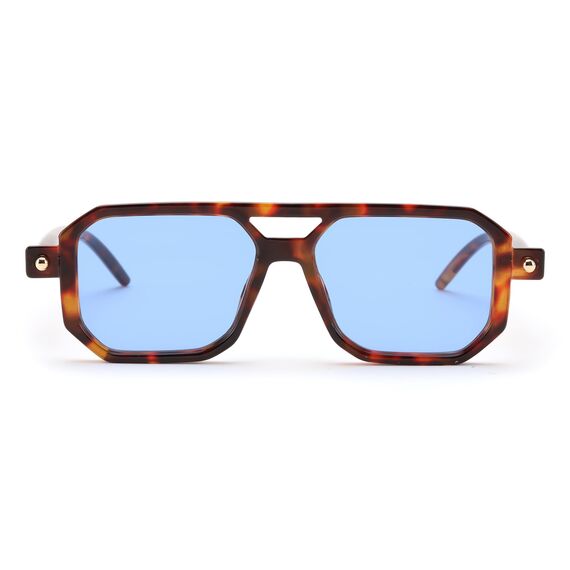 FEISEDY Retro 70er Jahre Sonnebrille Damen Herren Vintage Flache Quadratische Brille mit UV400-Schutz B2622