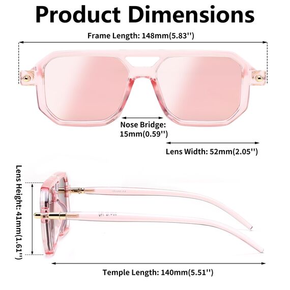 FEISEDY Retro 70er Jahre Sonnebrille Damen Herren Vintage Flache Quadratische Brille mit UV400-Schutz B2622
