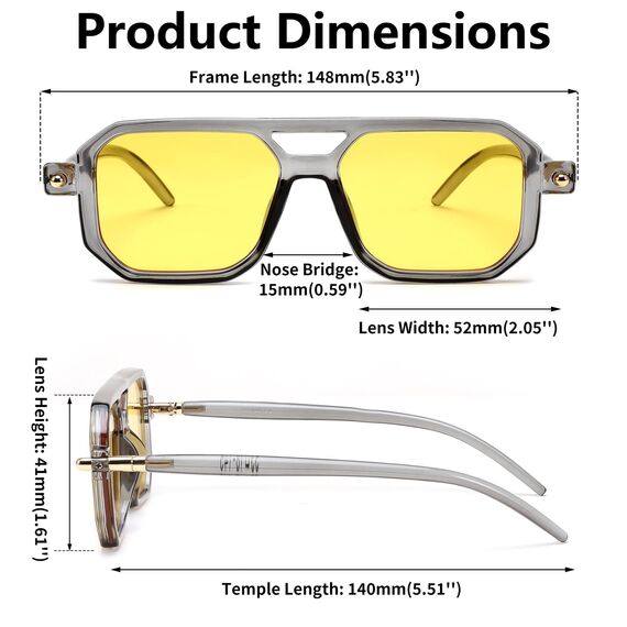 FEISEDY Retro 70er Jahre Sonnebrille Damen Herren Vintage Flache Quadratische Brille mit UV400-Schutz B2622