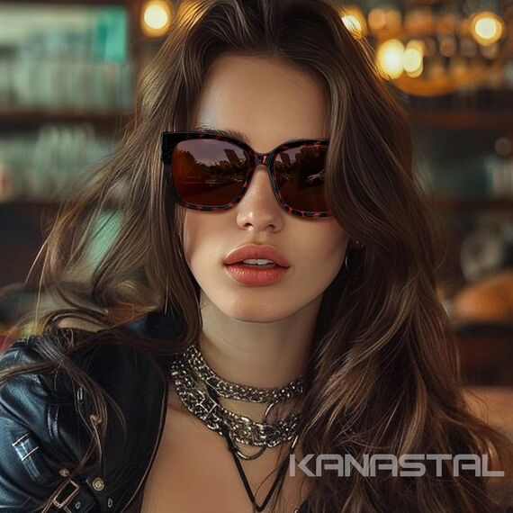 KANASTAL Übergröße Überzieh Sonnenbrille Herren und Damen Polarisiert Überbrille Sonnenbrille für Brillenträger UV400 Sonnenschutz, Leopard Rahmen Braun Gläser