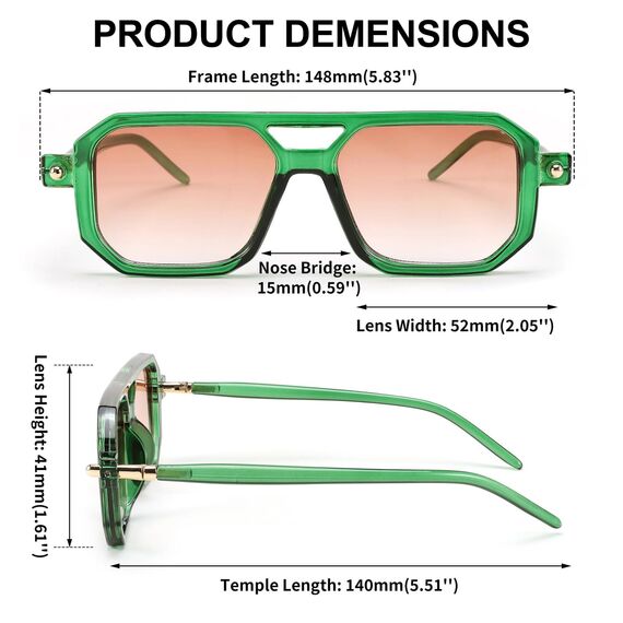 FEISEDY Retro 70er Jahre Sonnenbrille Damen Herren Vintage Flache Quadratische Brille mit UV400-Schutz B2622