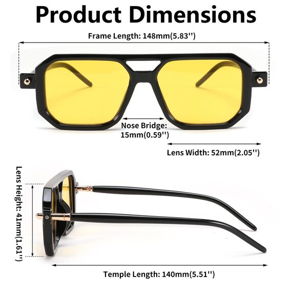 FEISEDY Retro 70er Jahre Sonnenbrille Damen Herren Vintage Flache Quadratische Brille mit UV400-Schutz B2622