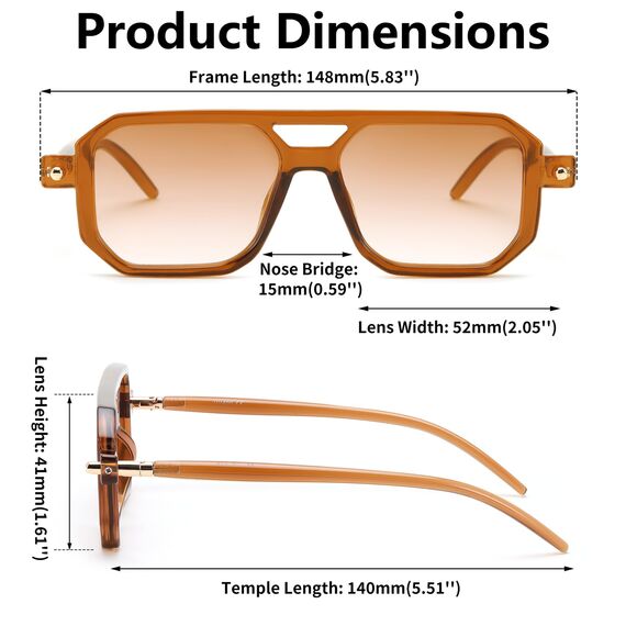 FEISEDY Retro 70er Jahre Sonnenbrille Damen Herren Vintage Flache Quadratische Brille mit UV400-Schutz B2622