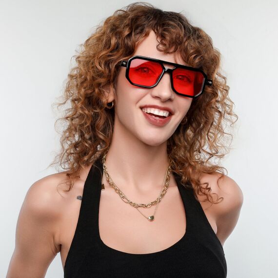 FEISEDY Retro 70er Jahre Sonnebrille Damen Herren Vintage Flache Quadratische Brille mit UV400-Schutz B2622