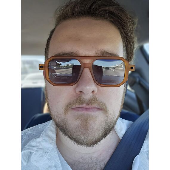 FEISEDY Retro 70er Jahre Sonnenbrille Damen Herren Vintage Flache Quadratische Brille mit UV400-Schutz B2622