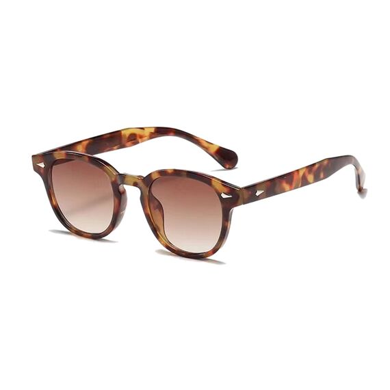 LHSDMOAT Retro Depp-Stil Round Sonnenbrille Herren Damen - Vintage 70er Jahre UV400-Schutz sunglasses für Fahrten, Reisen & Outdoor Aktivitäten