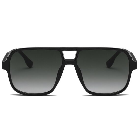 Long Keeper Retro Pilot Sonnenbrille Pilotenbrille Herren Damen Quadratisch Sonnenbrille Groß 70er Klassisch Eckige Pilot Retro Brille UV400 (Schwarz Rahmen - Farbverlauf Grau Linse)