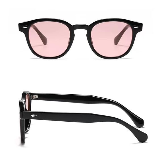 LHSDMOAT Retro Depp-Stil Round Sonnenbrille Herren Damen - Vintage 70er Jahre UV400-Schutz sunglasses für Fahrten, Reisen & Outdoor Aktivitäten
