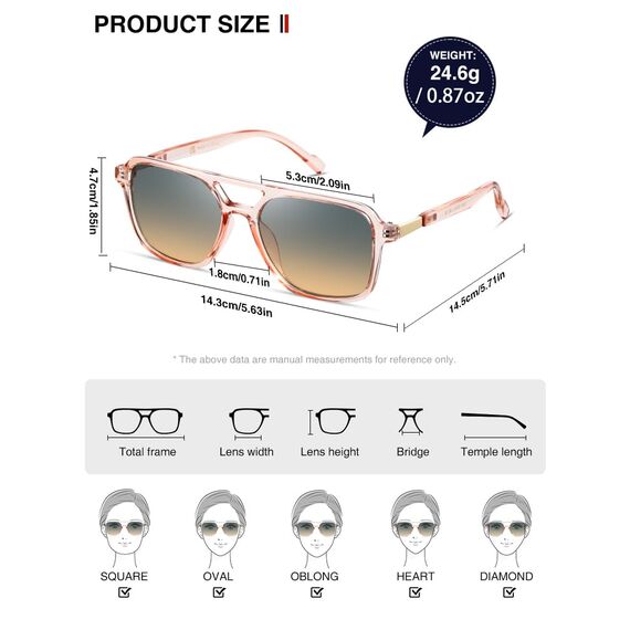 kimorn Retro Sonnenbrille für Damen Herren Trendy Retro Sonnenbrille Rechteck Rahmen Schatten K1649 (Rosa/Grau Braun)