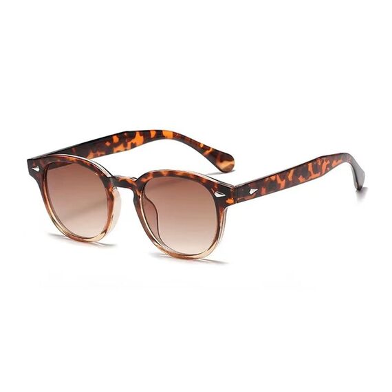 LHSDMOAT Retro Depp-Stil Round Sonnenbrille Herren Damen - Vintage 70er Jahre UV400-Schutz sunglasses für Fahrten, Reisen & Outdoor Aktivitäten