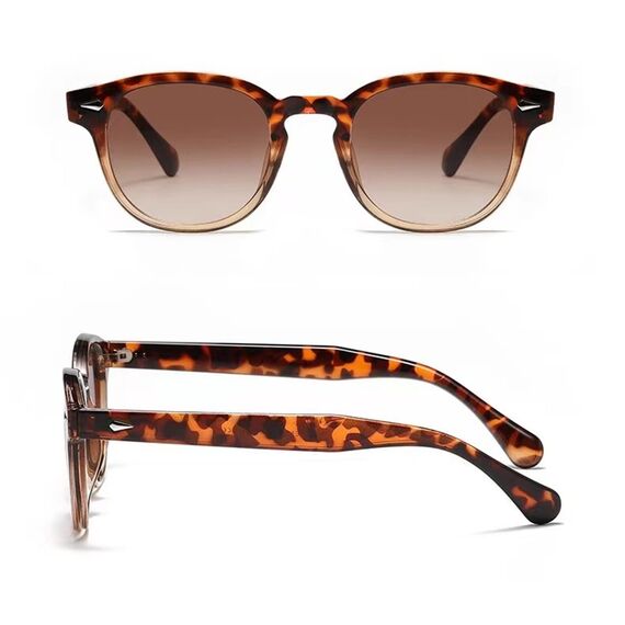 LHSDMOAT Retro Depp-Stil Round Sonnenbrille Herren Damen - Vintage 70er Jahre UV400-Schutz sunglasses für Fahrten, Reisen & Outdoor Aktivitäten