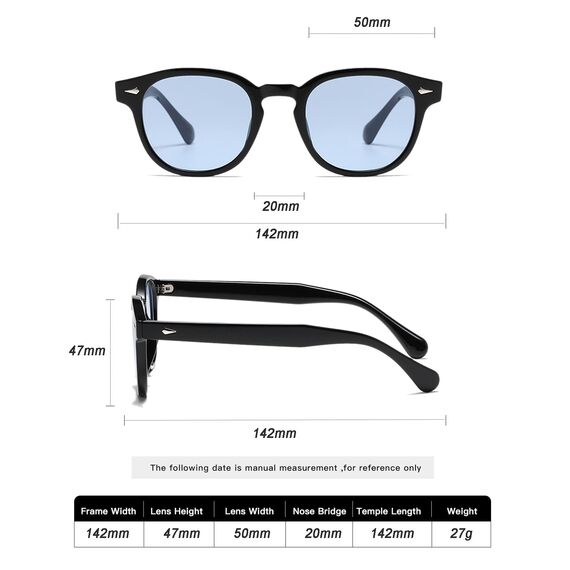 LHSDMOAT Retro Depp-Stil Round Sonnenbrille Herren Damen - Vintage 70er Jahre UV400-Schutz sunglasses für Fahrten, Reisen & Outdoor Aktivitäten
