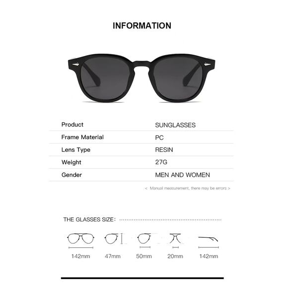 LHSDMOAT Retro Depp-Stil Round Sonnenbrille Herren Damen - Vintage 70er Jahre UV400-Schutz sunglasses für Fahrten, Reisen & Outdoor Aktivitäten