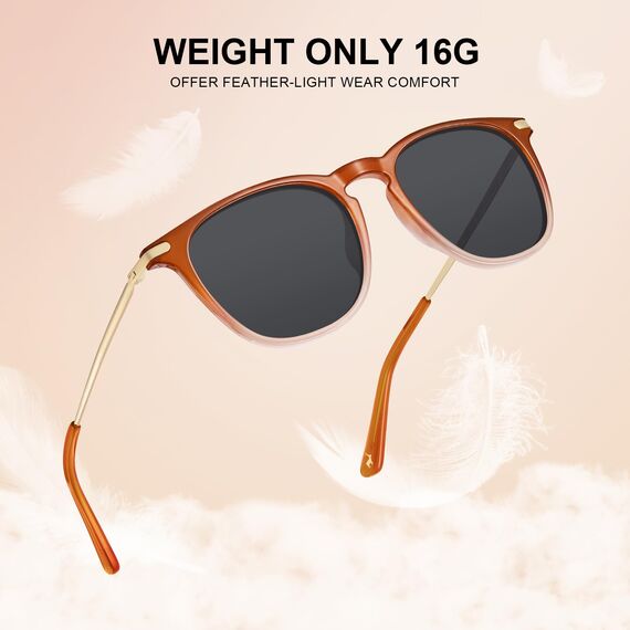 TSEBAN Vintage Polarisierte Damen Sonnenbrille Frauen Blaulichtfilter Brille, Acetat-Rahmen & UV 400 Schutz