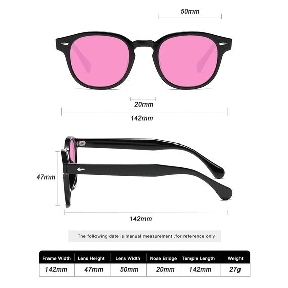 LHSDMOAT Retro Depp-Stil Round Sonnenbrille Herren Damen - Vintage 70er Jahre UV400-Schutz sunglasses für Fahrten, Reisen & Outdoor Aktivitäten
