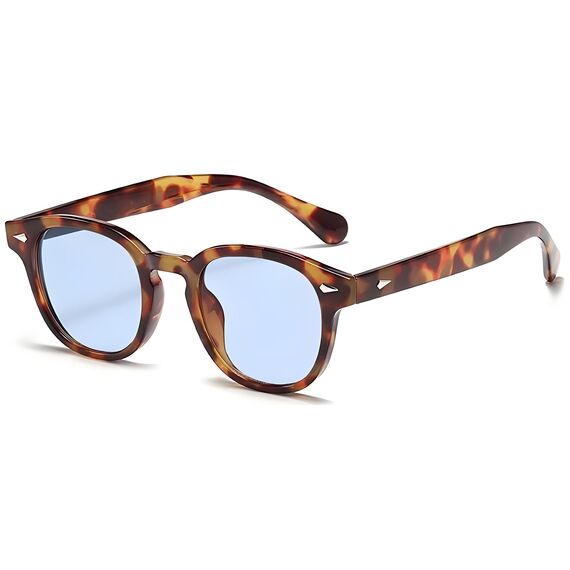 LHSDMOAT Retro Depp-Stil Round Sonnenbrille Herren Damen - Vintage 70er Jahre UV400-Schutz sunglasses für Fahrten, Reisen & Outdoor Aktivitäten