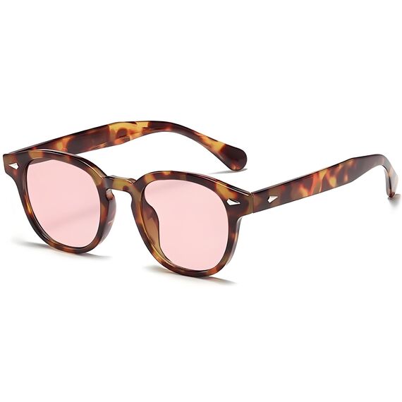 LHSDMOAT Retro Depp-Stil Round Sonnenbrille Herren Damen - Vintage 70er Jahre UV400-Schutz sunglasses für Fahrten, Reisen & Outdoor Aktivitäten