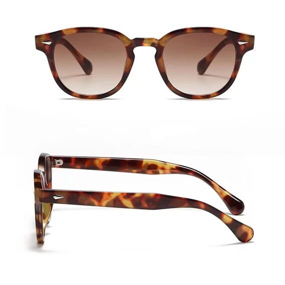 LHSDMOAT Retro Depp-Stil Round Sonnenbrille Herren Damen - Vintage 70er Jahre UV400-Schutz sunglasses für Fahrten, Reisen & Outdoor Aktivitäten
