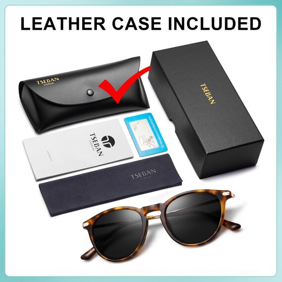 TSEBAN Vintage Polarisierte Damen Sonnenbrille Frauen Blaulichtfilter Brille, Acetat-Rahmen & UV 400 Schutz
