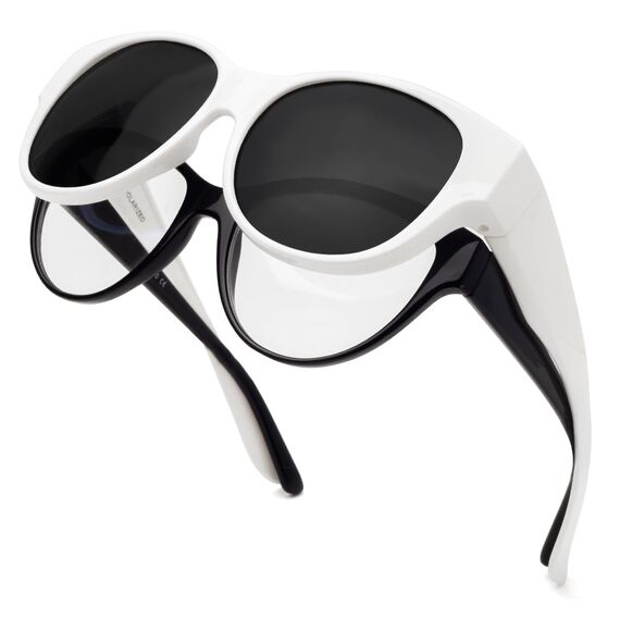 Face Shadow Polarisiert Überzieh Sonnenbrille über Normale Brille Damen UV400 Schutz, Übergroß Überbrille für Brillenträger, Ultra Leicht für Fahren, Radfahren, Sport und Freizeit