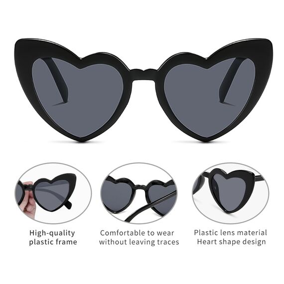 Epokus Herz Sonnenbrille Farbe,Herzform Brille,12 Stück Herzsonnenbrillen Set,70er Jahre Herzchen Party Brillen,Mode Hippie Brill für Urlaub, Party, Hochzeit, Karneval,Fotoshooting