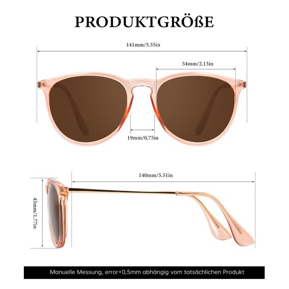 HENGOSEN Sonnenbrille Damen Polarisiert Sunglasses-Woman: Polarisiert Sonnenbrille Damen Retro UV Schutz Vintage Sunglasses