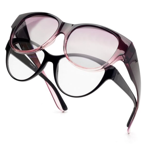 Face Shadow Polarisiert Überzieh Sonnenbrille über Normale Brille Damen UV400 Schutz, Übergroß Überbrille für Brillenträger, Ultra Leicht für Fahren, Radfahren, Sport und Freizeit