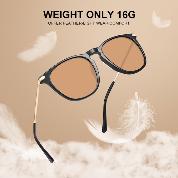 TSEBAN Vintage Polarisierte Damen Sonnenbrille Frauen Blaulichtfilter Brille, Acetat-Rahmen & UV 400 Schutz
