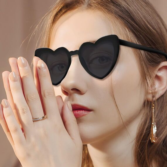 Epokus Herz Sonnenbrille Farbe,Herzform Brille,12 Stück Herzsonnenbrillen Set,70er Jahre Herzchen Party Brillen,Mode Hippie Brill für Urlaub, Party, Hochzeit, Karneval,Fotoshooting