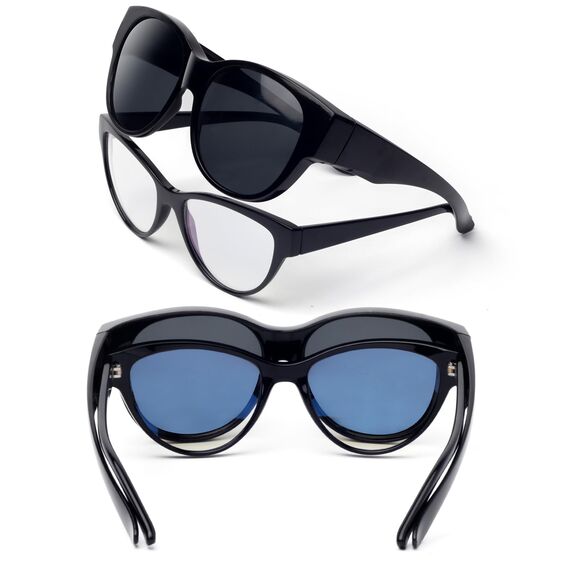 Face Shadow Polarisiert Überzieh Sonnenbrille über Normale Brille Damen UV400 Schutz, Übergroß Überbrille für Brillenträger, Ultra Leicht für Fahren, Radfahren, Sport und Freizeit