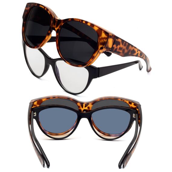 Face Shadow Polarisierte Überzieh Sonnenbrille Damen UV-Schutz Überbrille Sonnenbrille für brillenträger Ultra Leicht Fit-Over Brille