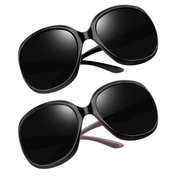 Joopin Übergroße Sonnenbrille Damen Polarisierte und Damen Sonnenbrille Groß UV400 XXL Brille Trendy Moderne für Fahren Angeln und Reisen (Schwarz und Schwarz Violett)