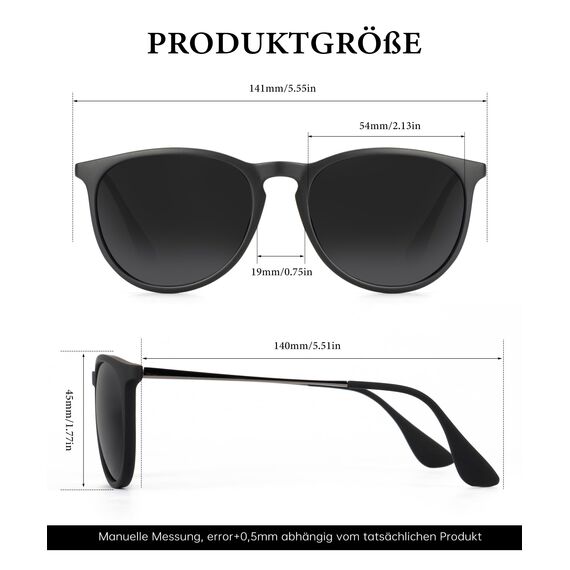 HENGOSEN Sonnenbrille Damen Polarisiert Sunglasses-Woman: Polarisiert Sonnenbrille Damen Retro UV Schutz Vintage Sunglasses