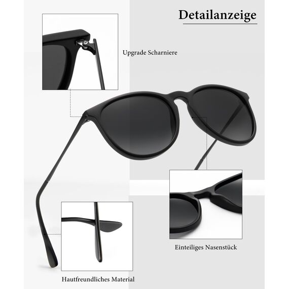 HENGOSEN Sonnenbrille Damen Polarisiert Sunglasses-Woman: Polarisiert Sonnenbrille Damen Retro UV Schutz Vintage Sunglasses