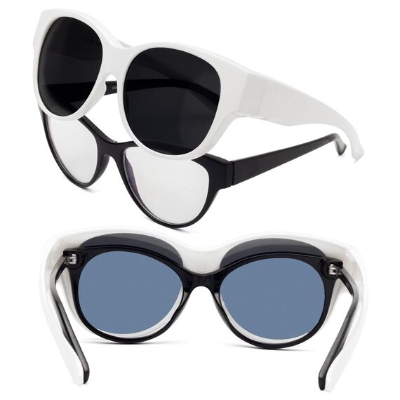 Face Shadow Polarisiert Überzieh Sonnenbrille über Normale Brille Damen UV400 Schutz, Übergroß Überbrille für Brillenträger, Ultra Leicht für Fahren, Radfahren, Sport und Freizeit