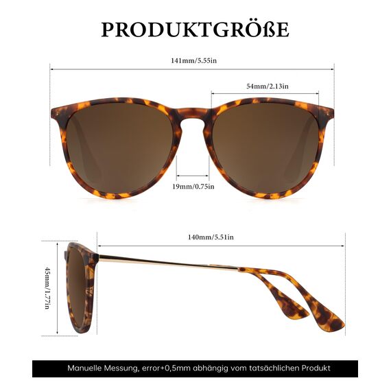 HENGOSEN Sonnenbrille Damen Polarisiert Sunglasses-Woman: Polarisiert Sonnenbrille Damen Retro UV Schutz Vintage Sunglasses