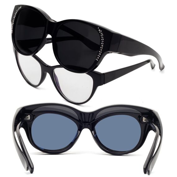 Face Shadow Polarisiert Überzieh Sonnenbrille über Normale Brille Damen UV400 Schutz, Übergroß Überbrille für Brillenträger, Ultra Leicht für Fahren, Radfahren, Sport und Freizeit