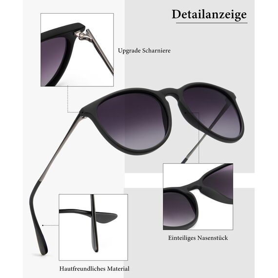 HENGOSEN Sonnenbrille Damen Polarisiert Sunglasses-Woman: Polarisiert Sonnenbrille Damen Retro UV Schutz Vintage Sunglasses