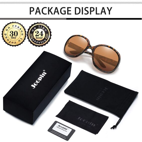 Joopin Klassische Sonnenbrille Damen Übergroße Leopardbraun und Große Sonnenbrille Polarisiert UV400 Brille Trendy mit Dicker Rahmen für Fahren Angeln und Reisen (Schildkröte Braun)